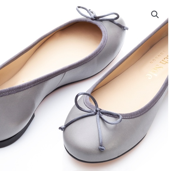 French Sole Lola Grey Leather Ballet Flats - like new - Picture 3 of 9